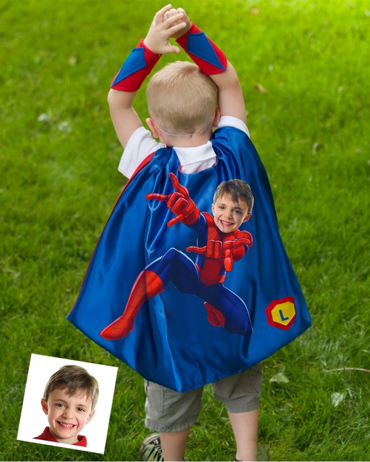 Custom Super Hero Photo Cape For Boy Birthday Party Christmas Gift