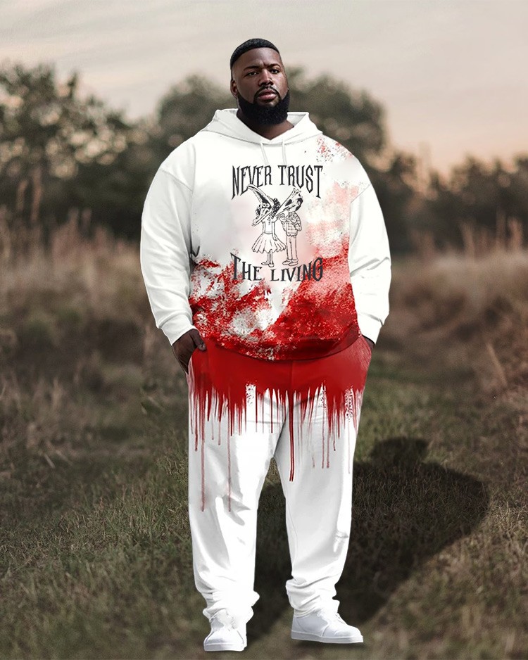 Men's Plus Size Halloween Spooky Season Hoodie Suit