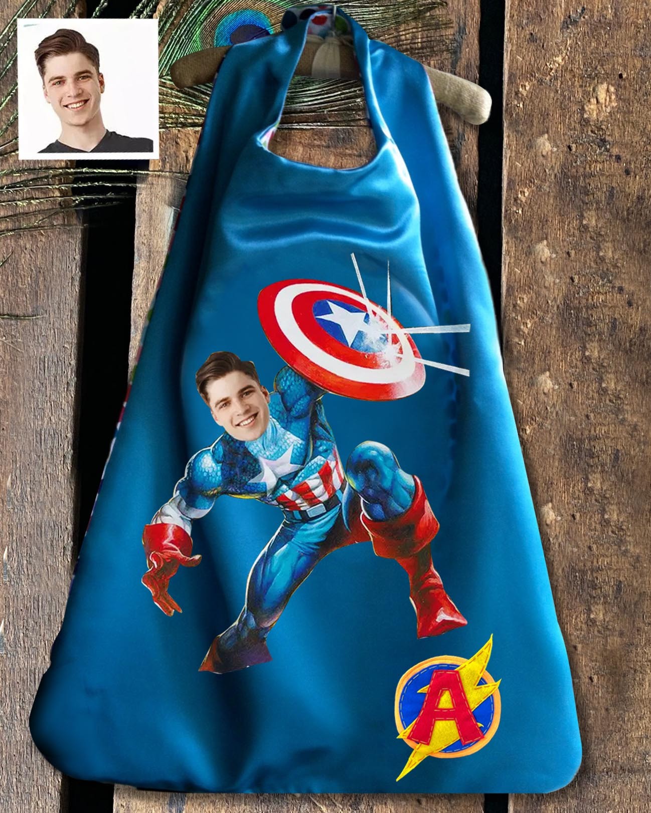 Custom Super Hero Photo Cape For Men Birthday Party Christmas Gift