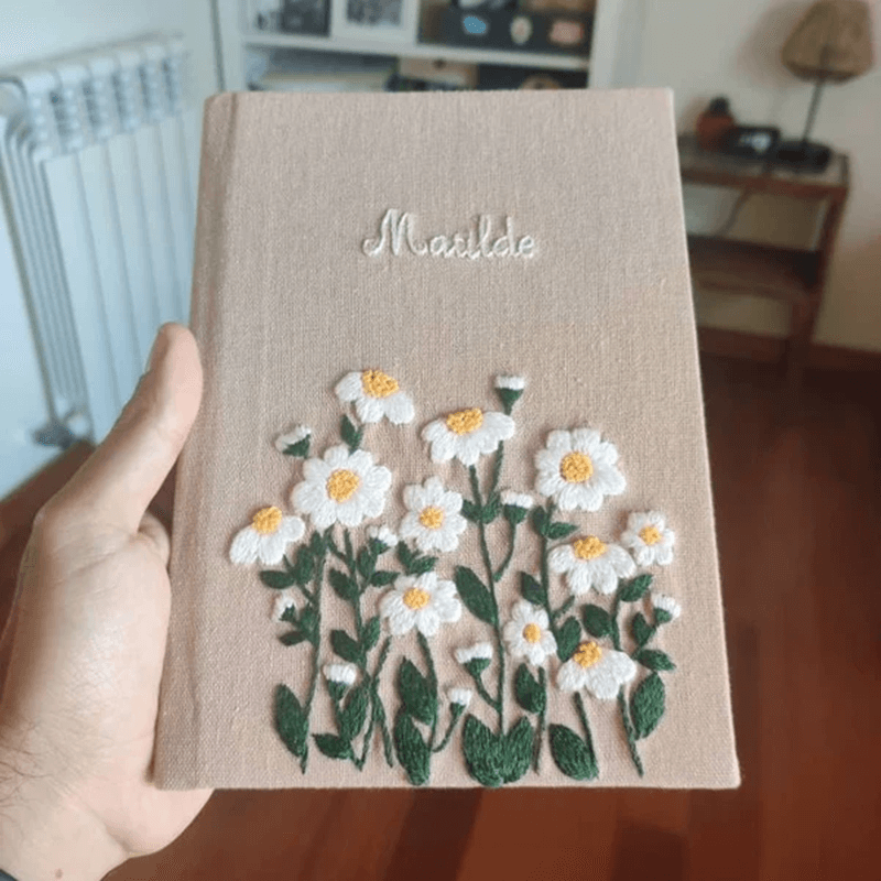 Custom Journal Embroidered Floral Notebook Keepsake Gift