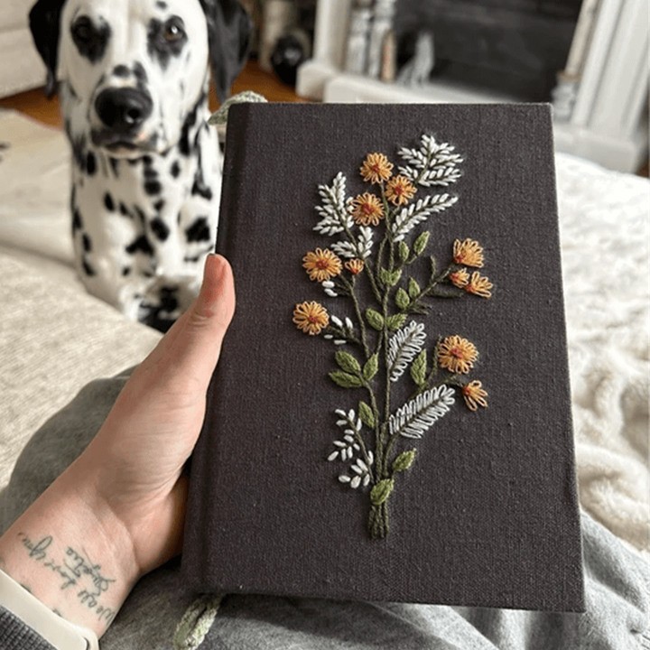 Custom Journal Embroidered Floral Notebook Keepsake Gift