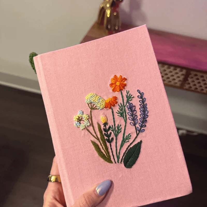 Custom Journal Embroidered Floral Notebook Keepsake Gift