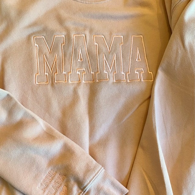 Custom Embroidered Mama Sweatshirt Hoodie with Kids Names For Mother's Day Gift Ideas