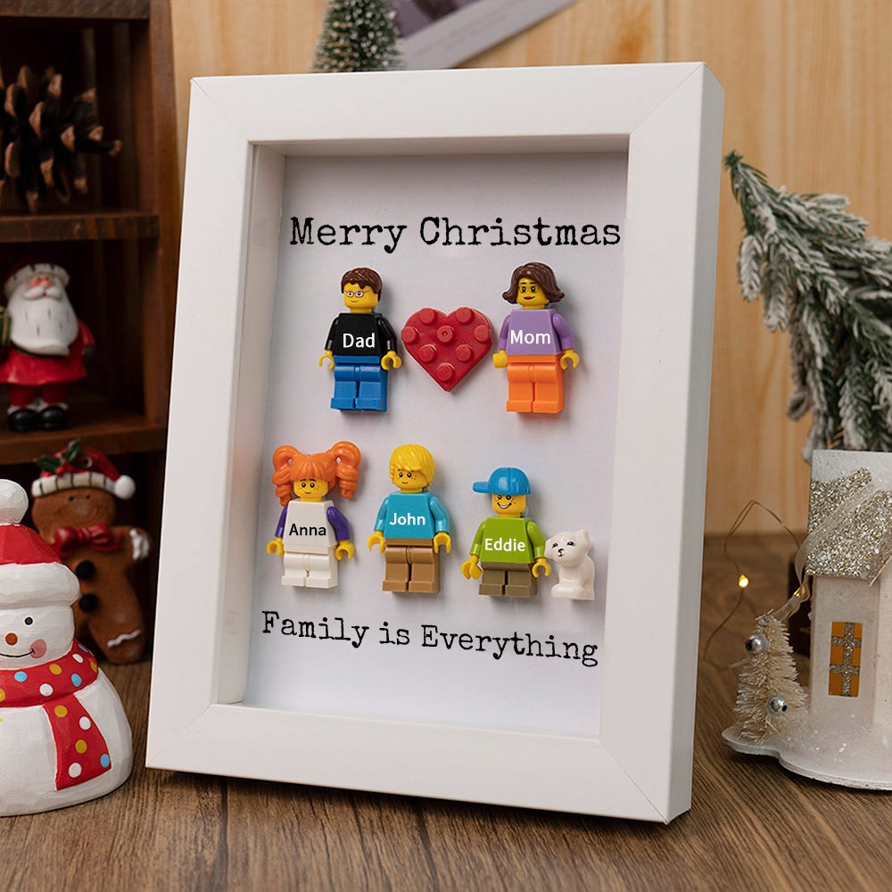 Personalised Little Family Name Figures With Frame For Christmas Gift Ideas