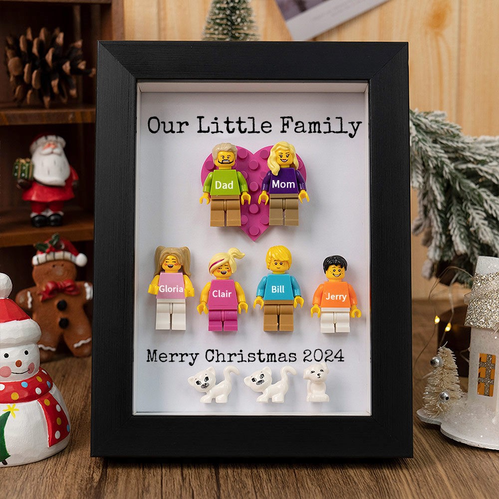 Personalised Little Family Name Figures With Frame For Christmas Gift Ideas