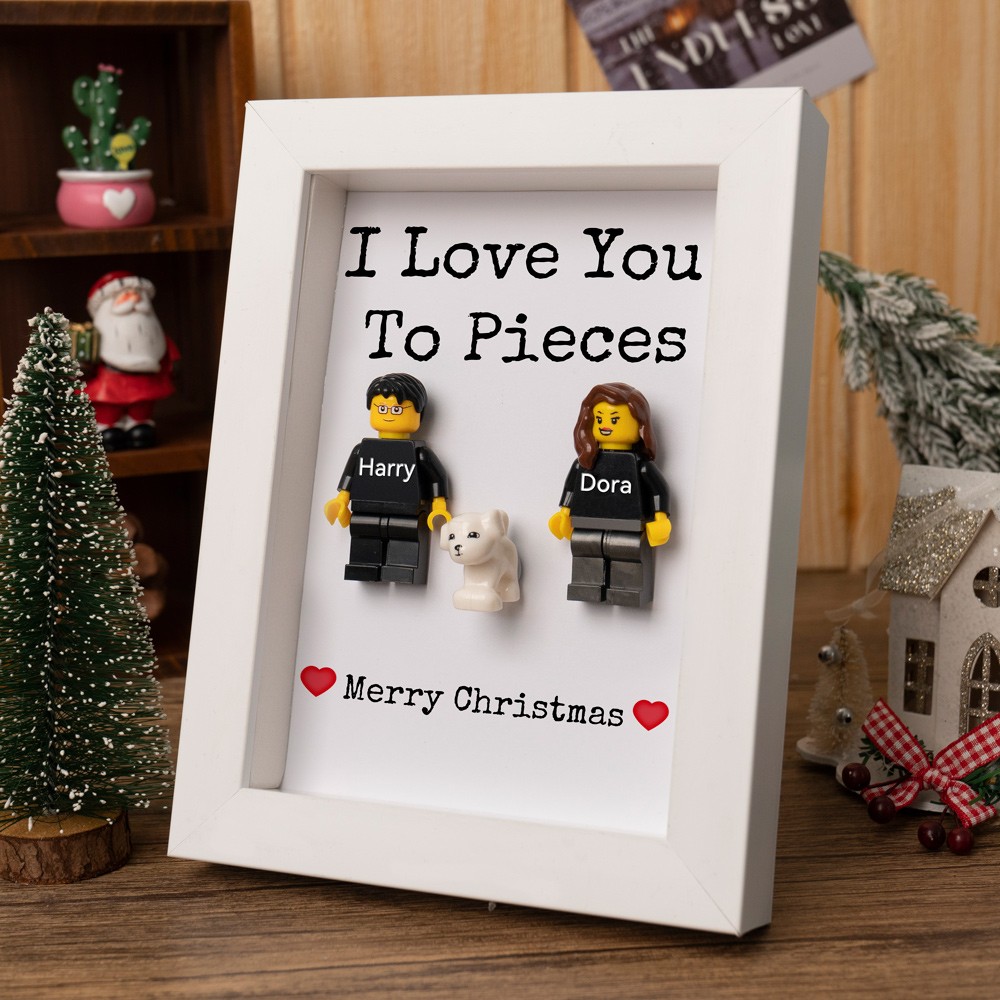 Personalised Couple Name Figures With Frame For Christmas Valentine's Day Gift Ideas