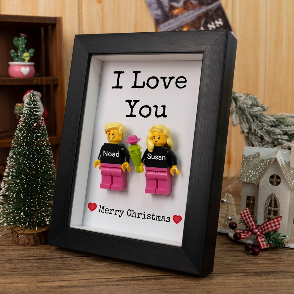 Personalised Couple Name Figures With Frame For Christmas Valentine's Day Gift Ideas