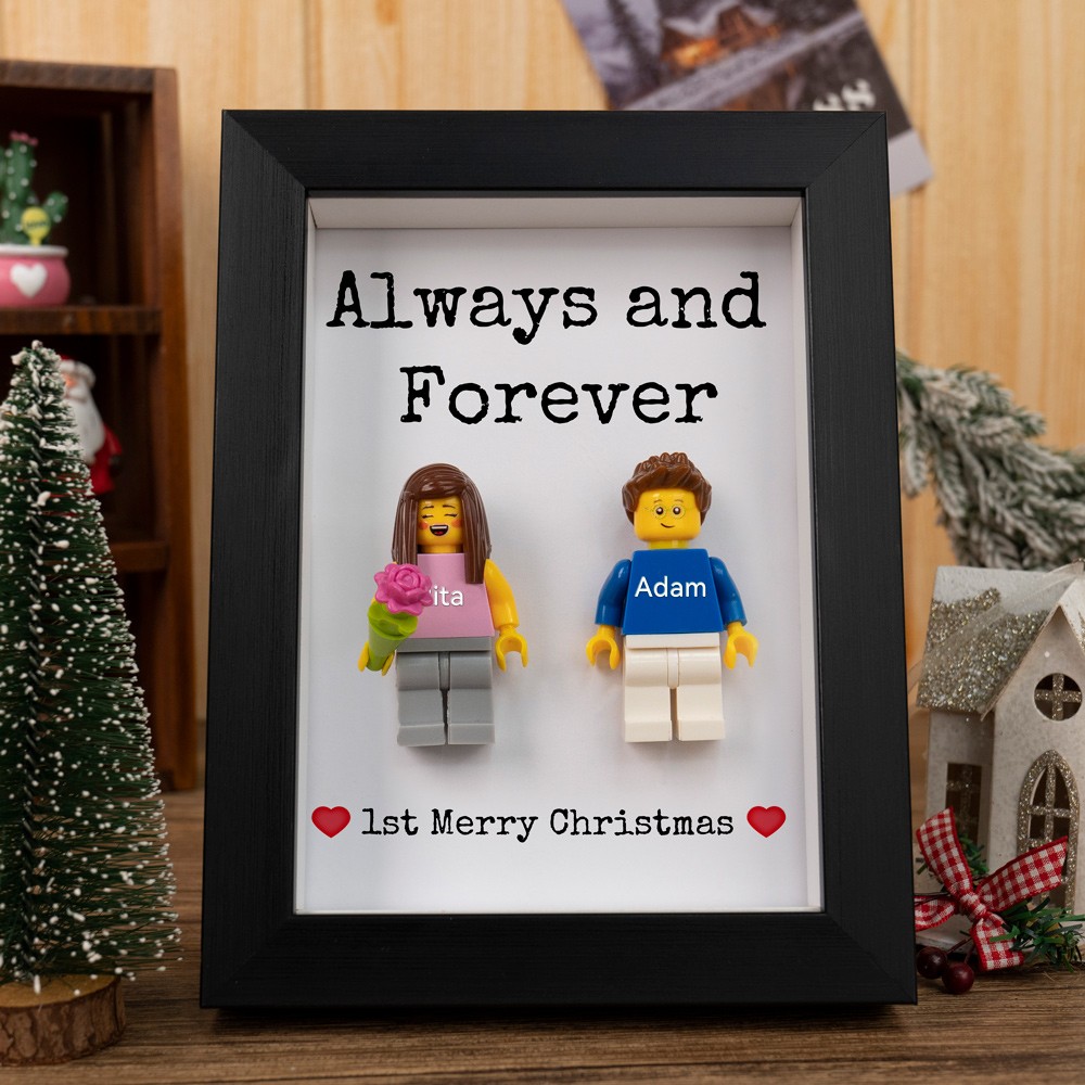 Personalised Couple Name Figures With Frame For Christmas Valentine's Day Gift Ideas