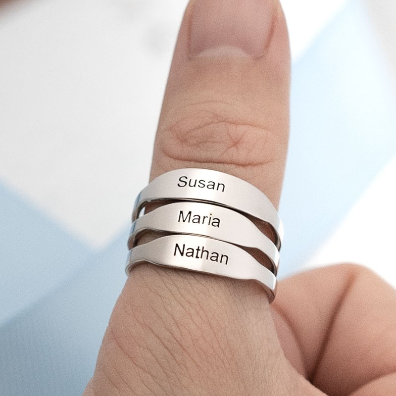 Personalised Name Stackable Rings