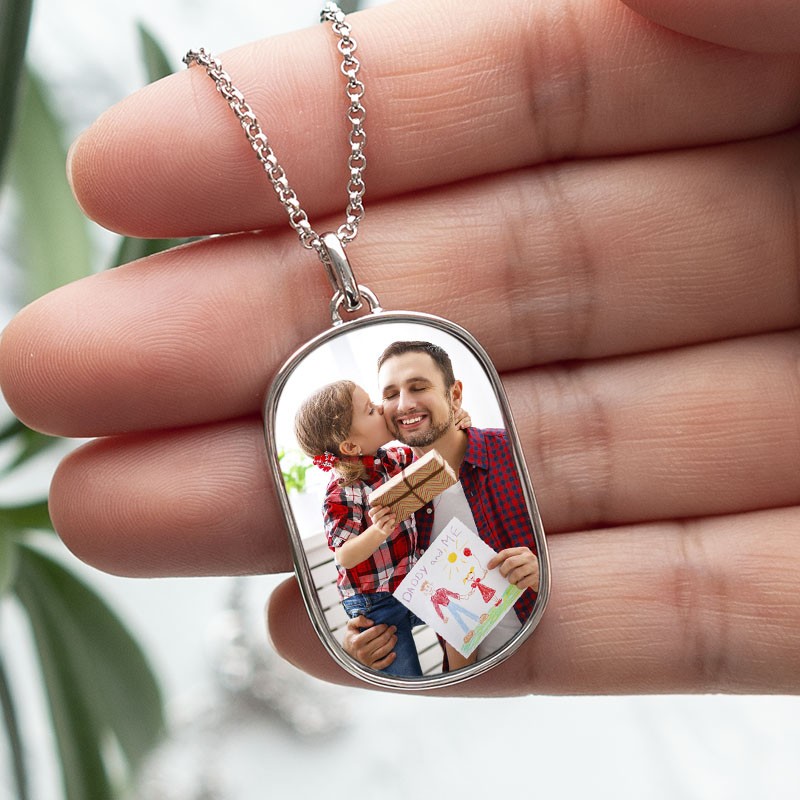 Personalised Photo Necklace For Dad Father's Day