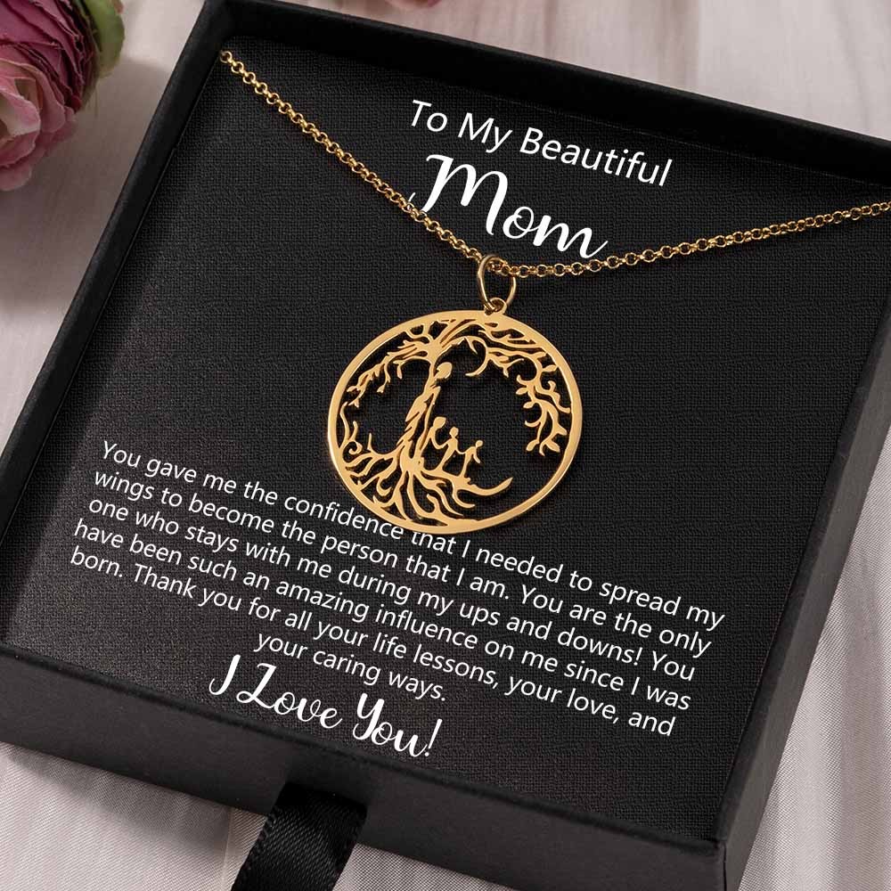 To My Mom Personalized Family Tree Necklace For Mother and Children Gift Ideas