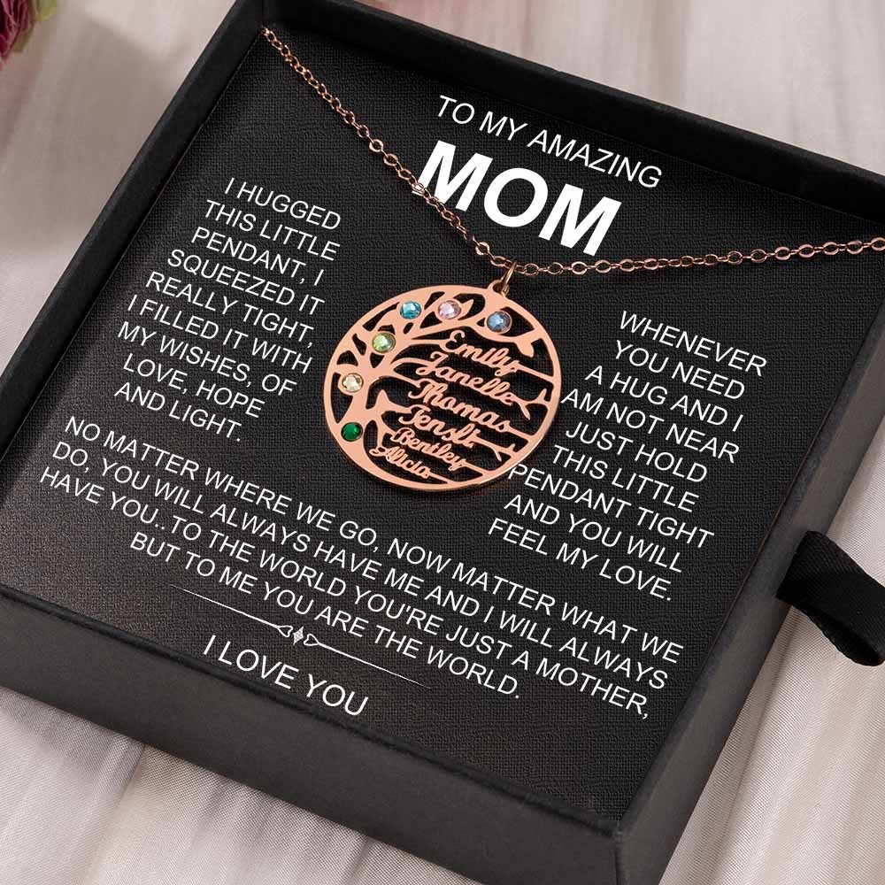 To My Mom Personalized Family Tree Necklaces