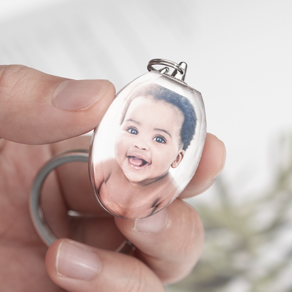 Custom Crystal Photo Keychain Personalised Baby Kids Gift