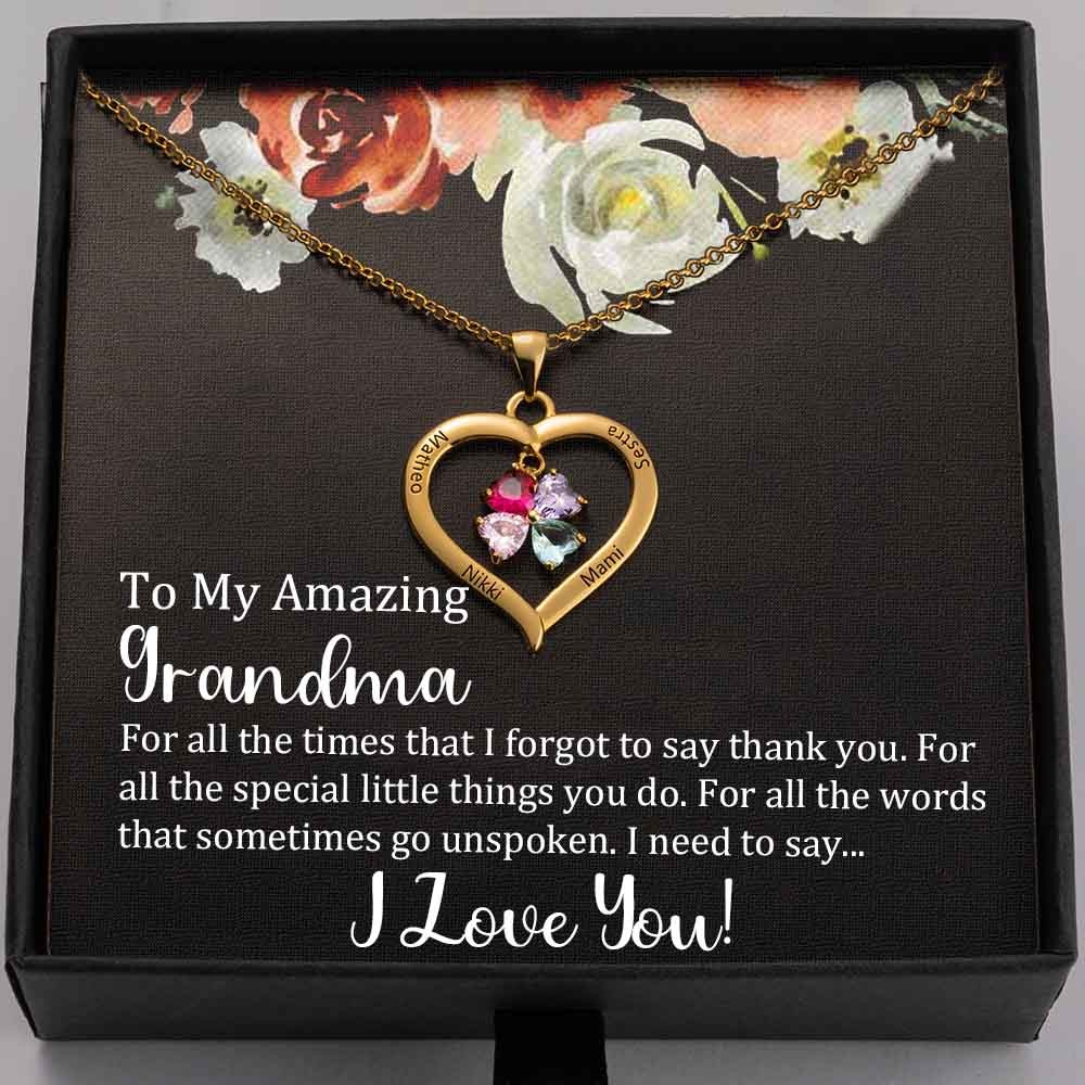 To My Grandma Necklace Gift From Grandchildren Gift Ideas For Grandma Mother's Day