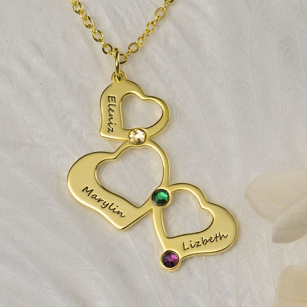 Personalised Family Name Heart Necklace Christmas Gift