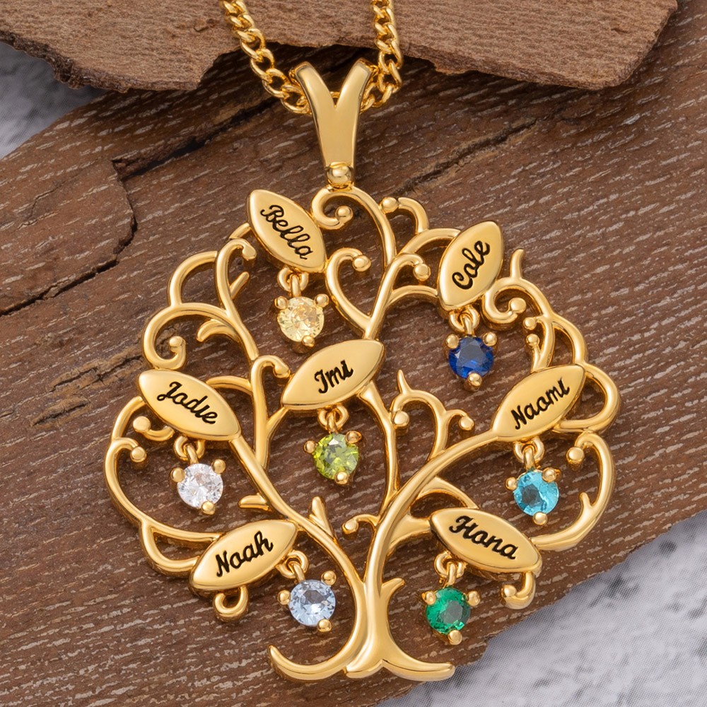 Personalised Family Tree Necklaces For Mother's Day Christmas Gift Ideas