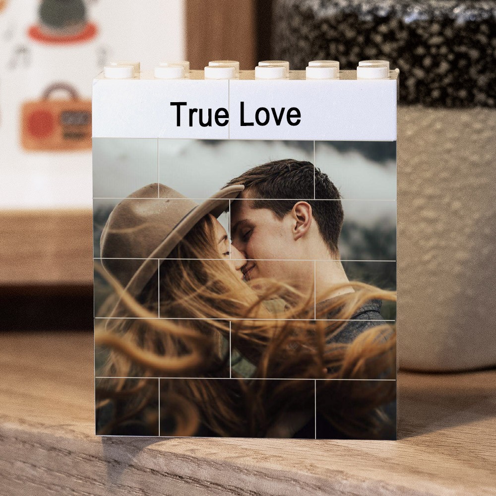 Custom Photo Block Puzzle Building Brick Gift For Her Valentine's Day