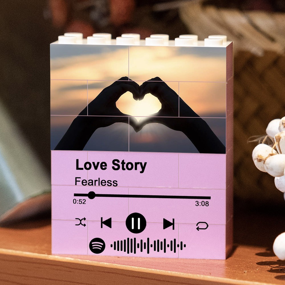 Custom Music Photo Puzzle Block For Soulmate Valentine's Day Anniversary Gift Ideas