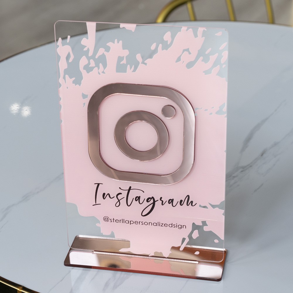 Personalised Instagram Social Media Sign | Salon Sign | Beauty Sign