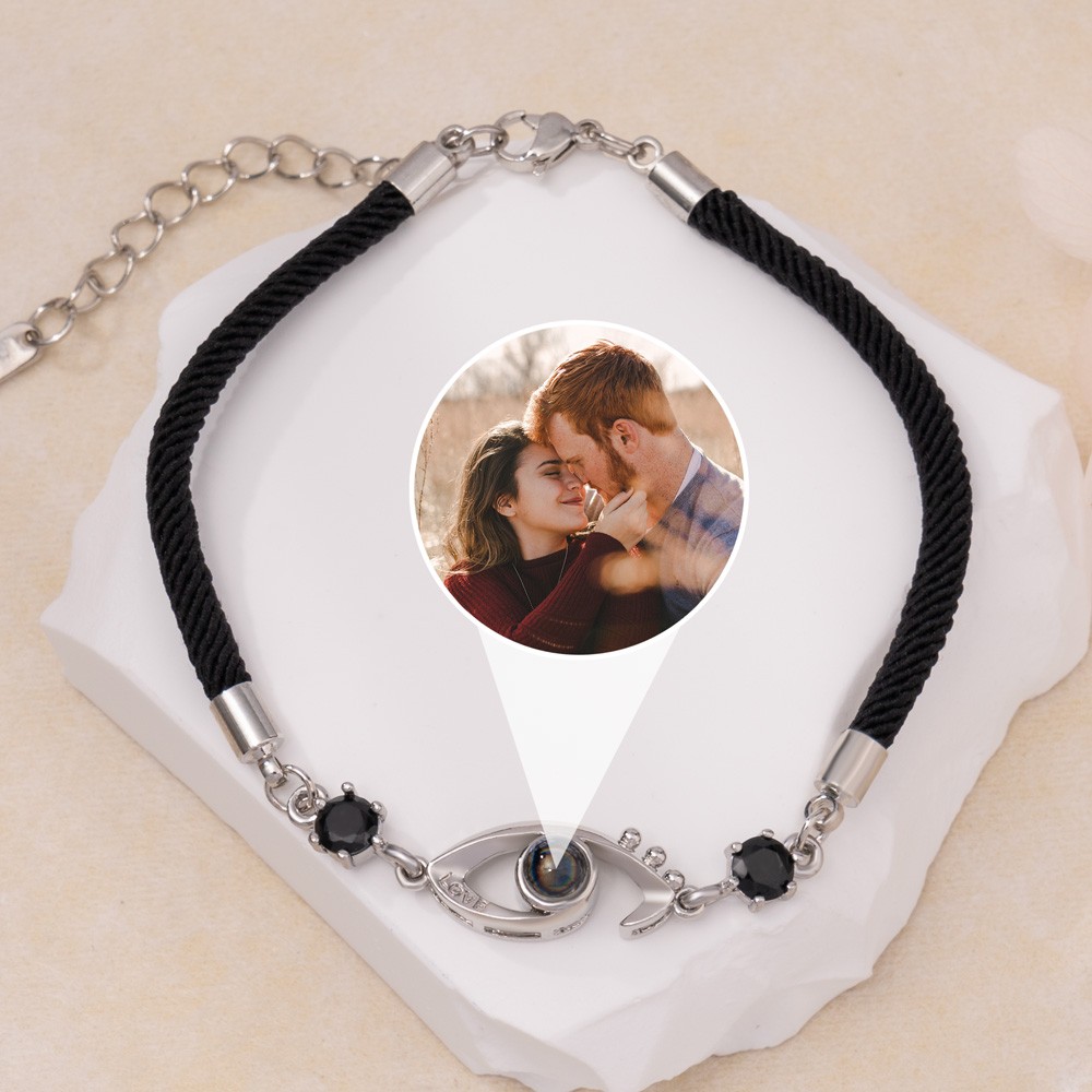 Custom Memorial Photo Projection Charm Bracelet Valentine's Day Gift Ideas