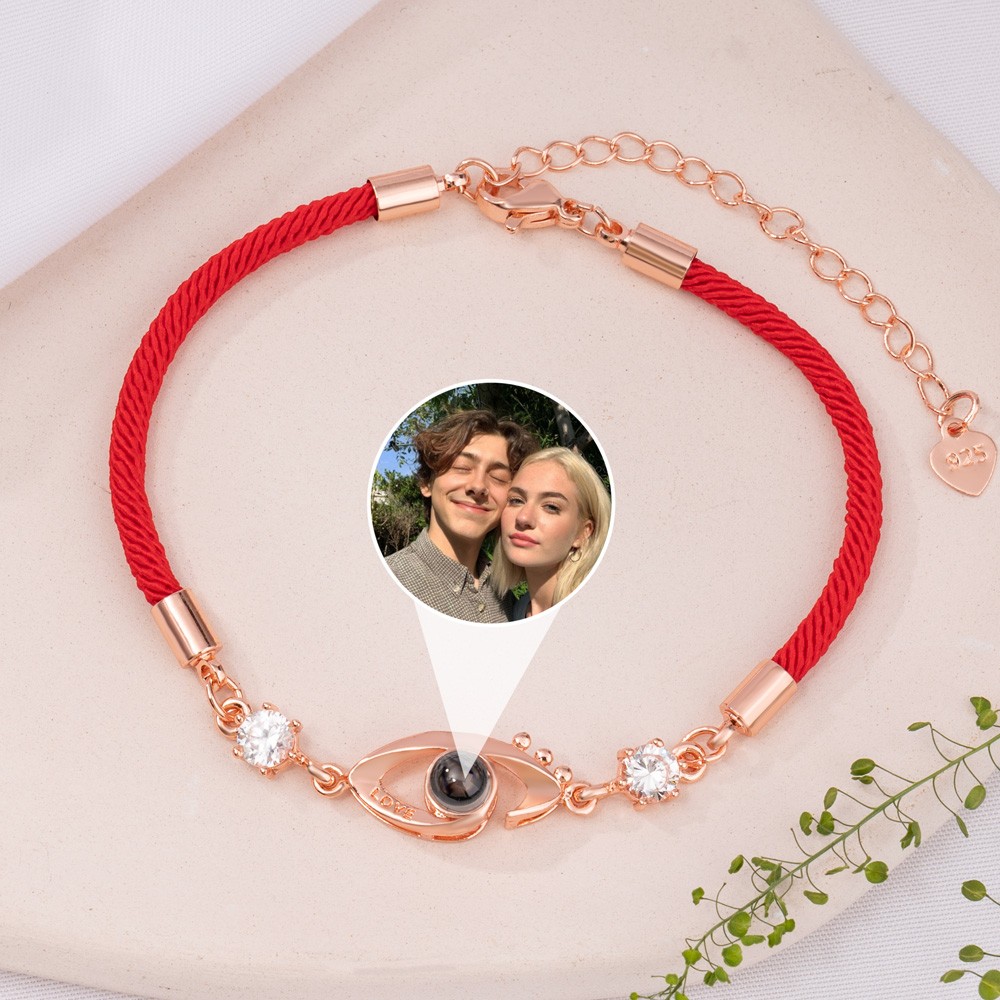 Custom Memorial Photo Projection Charm Bracelet Valentine's Day Gift Ideas