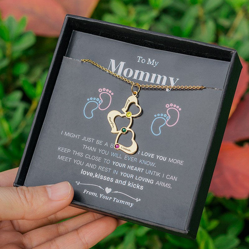 Personalised Family Name Heart Necklace To My Mum Gift