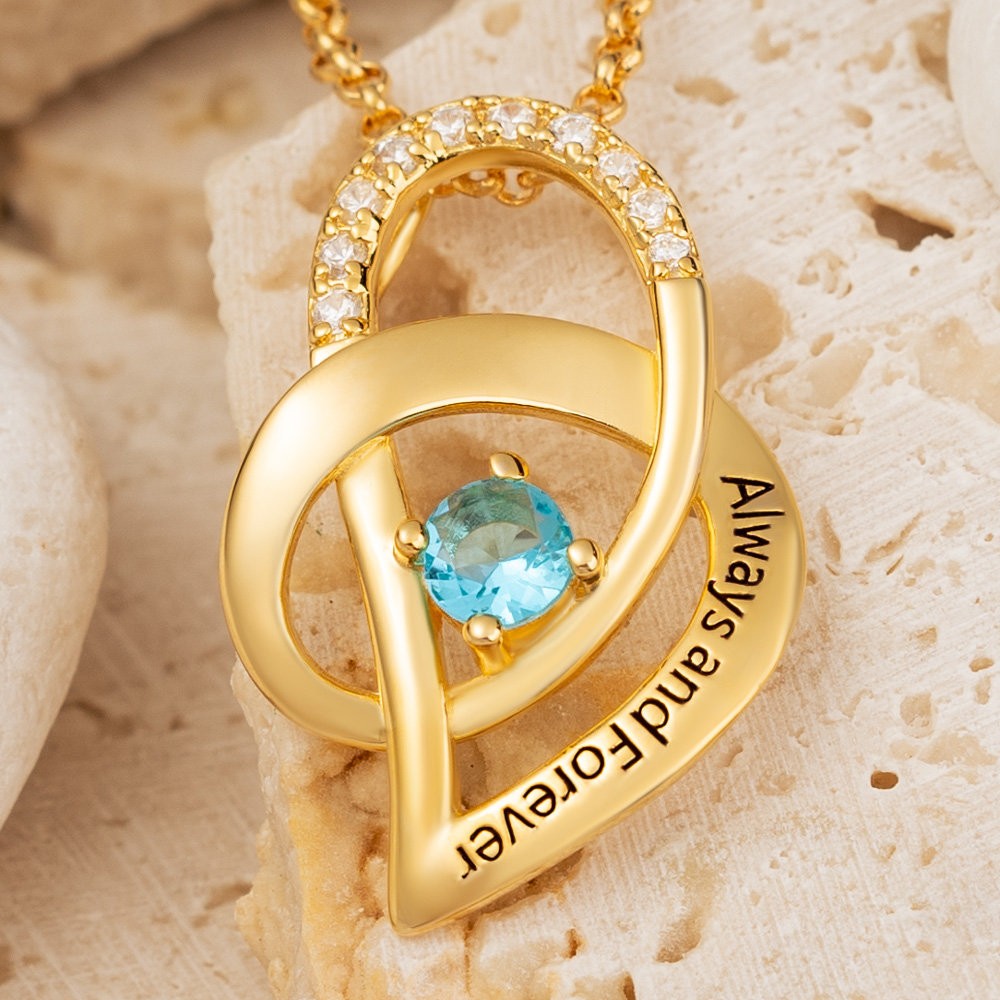 Personalised I Love You To The Moon and Back Heart Necklace For Soulmate Girlfriend Valentine's Day