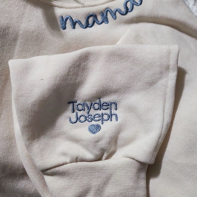 Custom Embroidered Mama Sweatshirt Hoodie with Kids Names For Mother's Day Gift Ideas