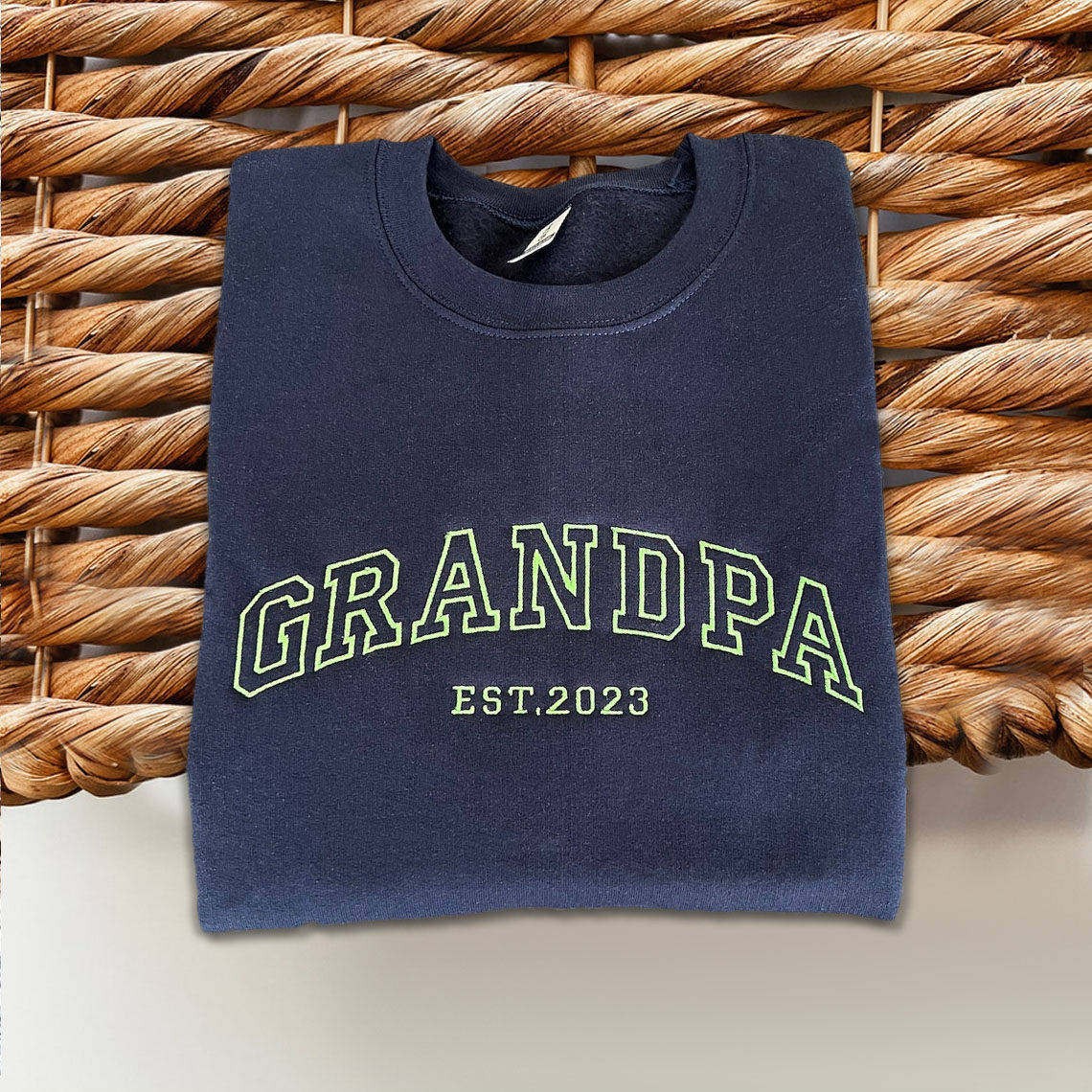 Custom Embroidered Dad Sweatshirt Hoodie with Kids Names For Father's Day Gift Ideas