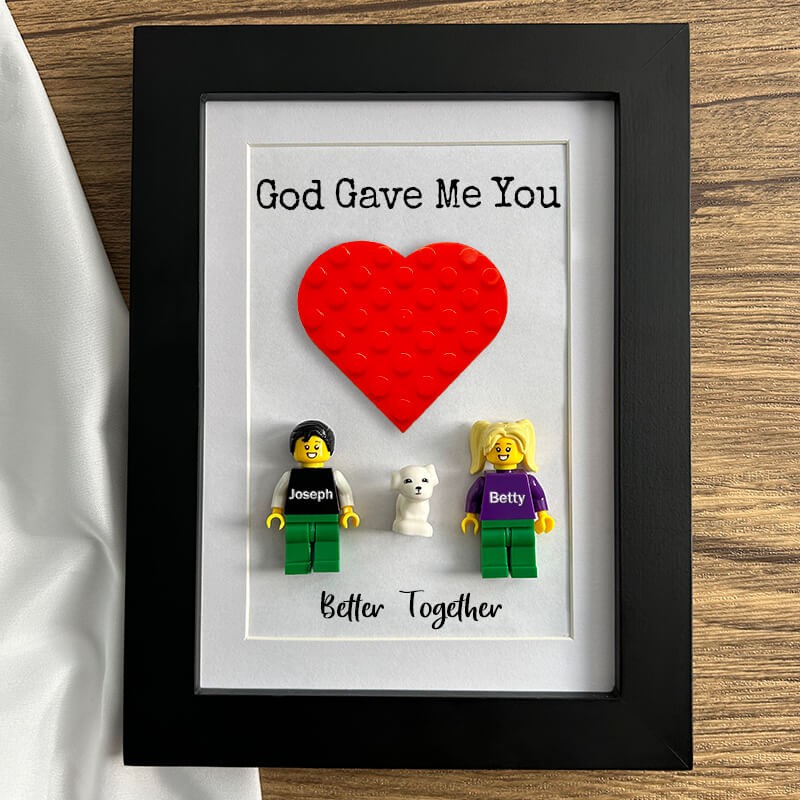 Custom Name Tiny Figure With Frame For Him Valentine's Day Gift Ideas