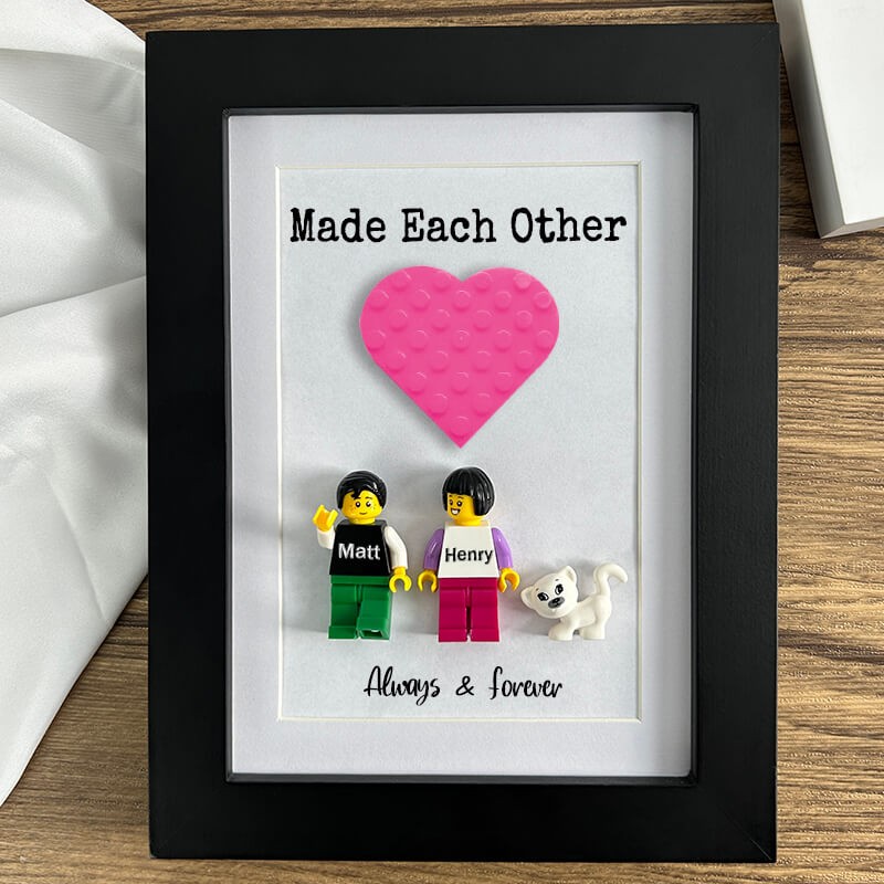 Custom Name Tiny Figure With Frame For Him Valentine's Day Gift Ideas