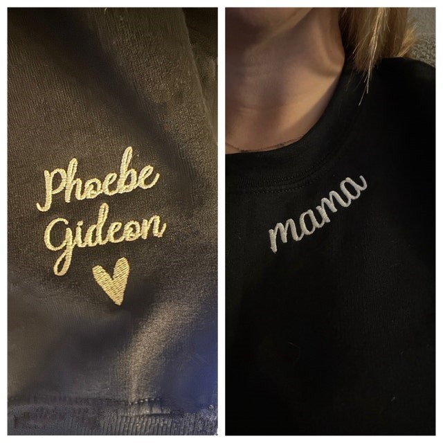 Custom Embroidered Mama Sweatshirt Hoodie with Kids Names For Mother's Day Gift Ideas