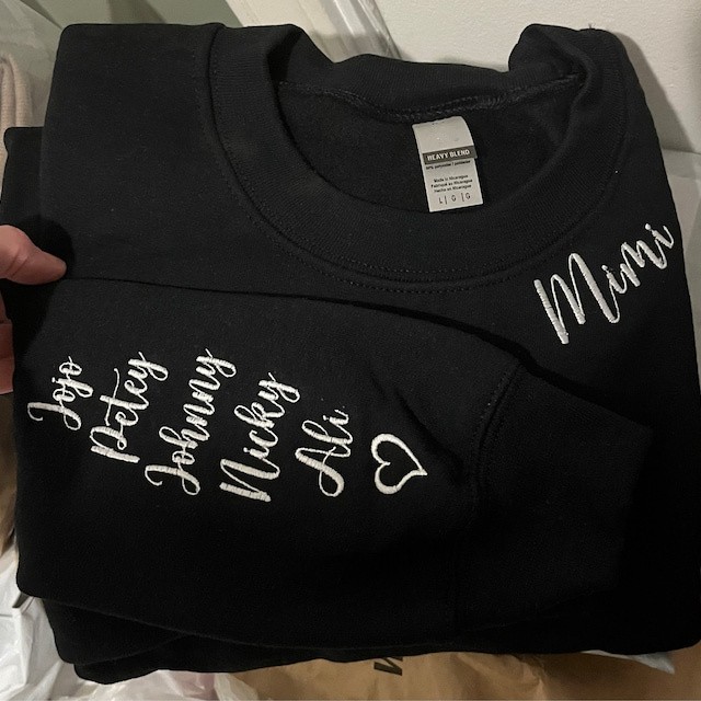 Custom Embroidered Mimi Sweatshirt Hoodie with Kids Names For Mother's Day Gift Ideas