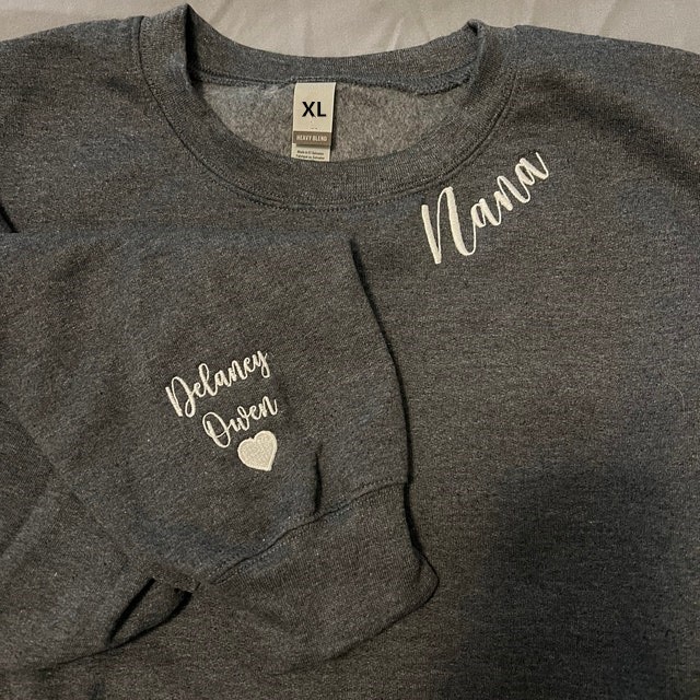 Custom Embroidered Nana Sweatshirt Hoodie with Kids Names For Mother's Day Gift Ideas