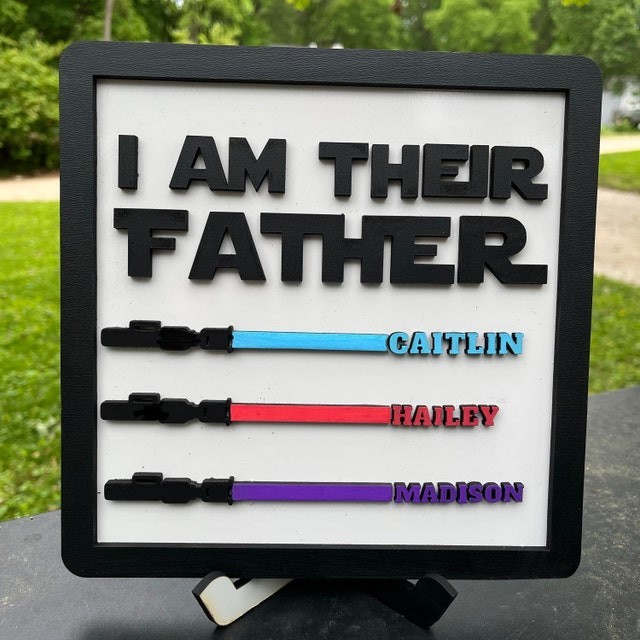 I Am Their Father Sign Personalised Kids Name Frame For Dad Father's Day