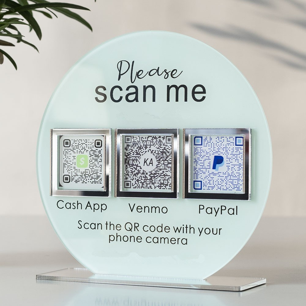 Personalised 3 QR Code Sign Business Payment & Social Media Sign