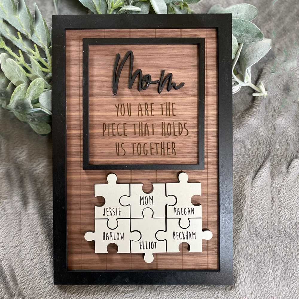 Personalised Mothers Day Gift Mum You Are The Piece That Holds Us Together Puzzles Pieces Name Sign Wall Decor