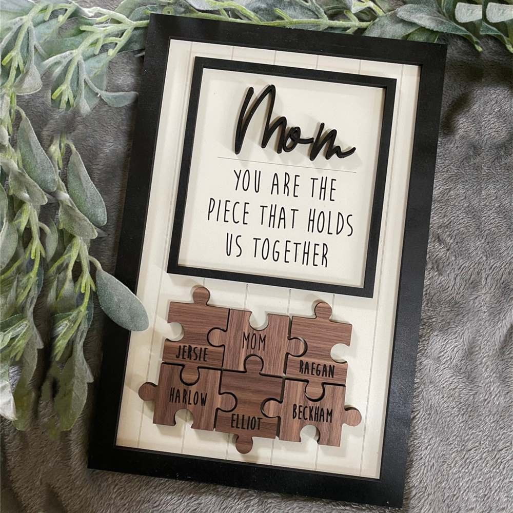 Personalised Mothers Day Gift Mum You Are The Piece That Holds Us Together Puzzles Pieces Name Sign Wall Decor