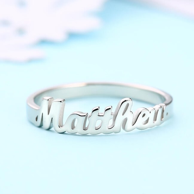 S925 Silver Personalised Name Ring For Her