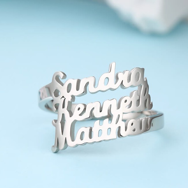 S925 Silver Personalised Name Ring For Her