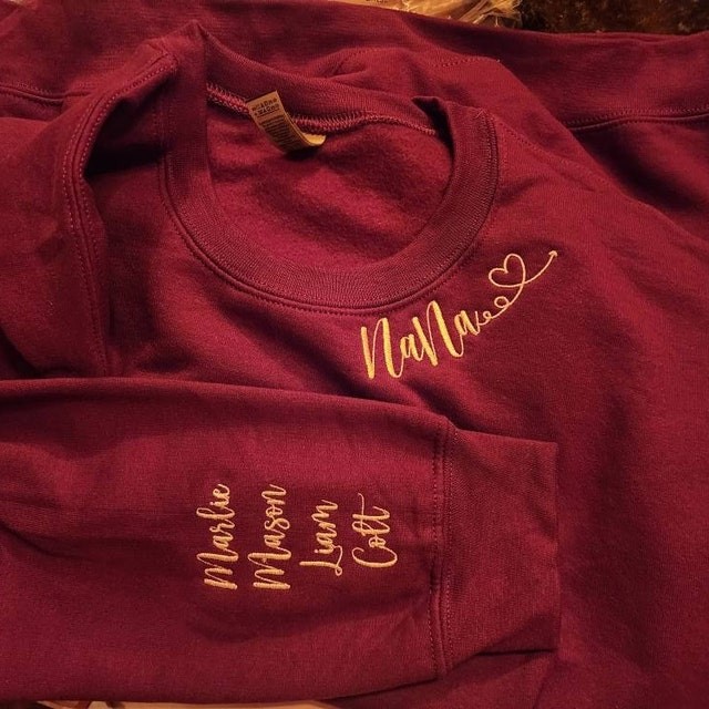 Custom Embroidered Nana Sweatshirt Hoodie with Kids Names For Mother's Day Gift Ideas