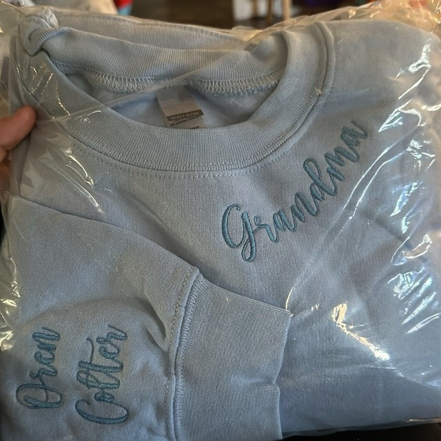 Custom Embroidered Grandma Sweatshirt Hoodie with Kids Names For Mother's Day Gift Ideas