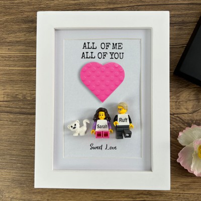 Custom Name Tiny Figure With Frame For Him Valentine's Day Gift Ideas