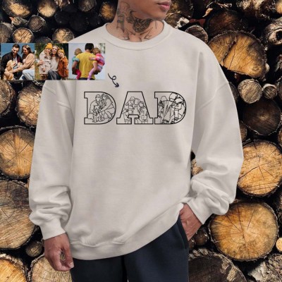 Personalized Photo Embroidered Sweatshirt For Dad Father's Day Gift Ideas