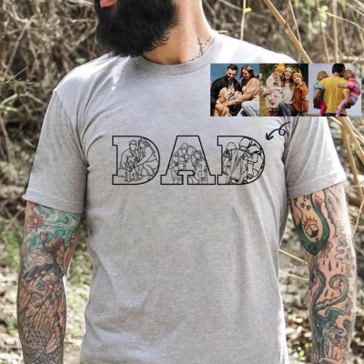 Personalized Photo Embroidered Shirt For Dad Father's Day Gift Ideas