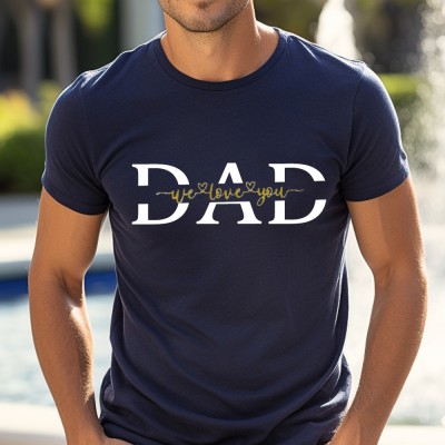 Personalised DAD Shirt Hoodie with Unique Text For Father's Day Gift