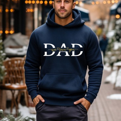 Personalised DAD Hoodie Sweatshirt with Text For Father's Day Gift Ideas