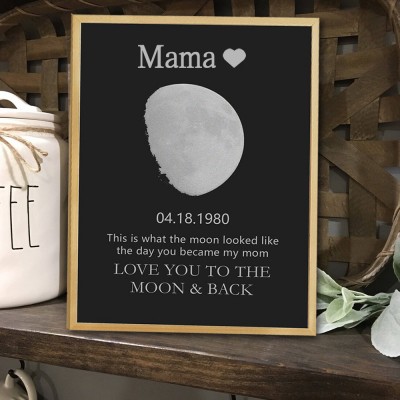 Custom Moon Phase Wooden Sign Warm Wall Art Home Decor Gift For Mother's Day