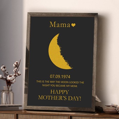 Custom Moon Phase Wooden Sign Warm Wall Art Home Decor Gift For Mother's Day