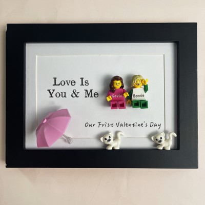 Custom Name Tiny Figure With Frame For Him Valentine's Day Gift Ideas